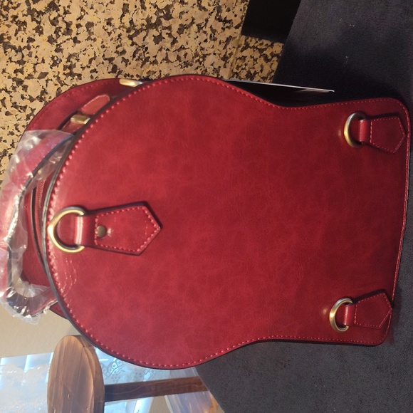 Diophy Red Backpack with Clock Design - Picture 2 of 8